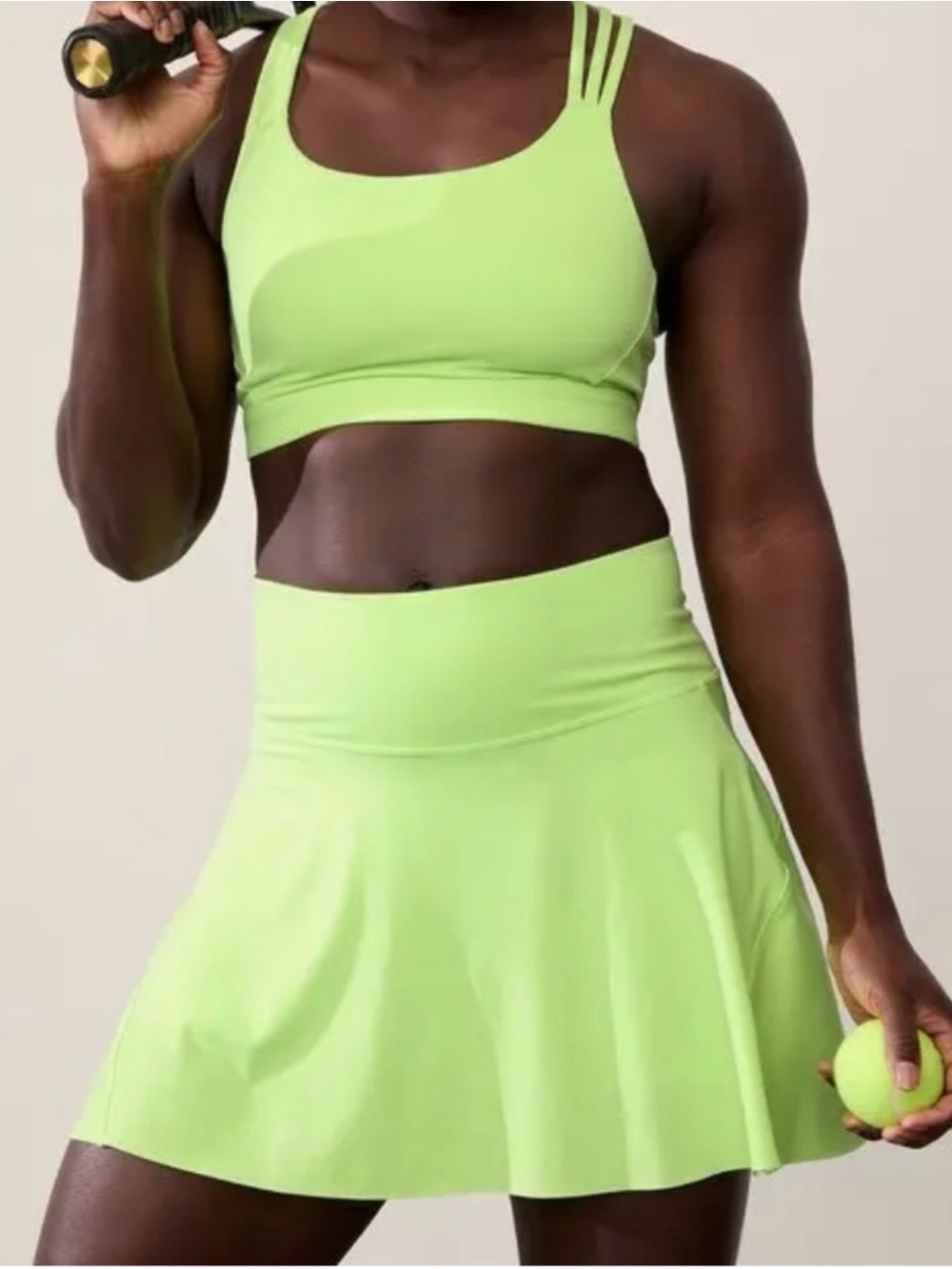 Athleta AceTennis Skort Lime Green Golf Tennis Pickleball Running Athletic Sz S